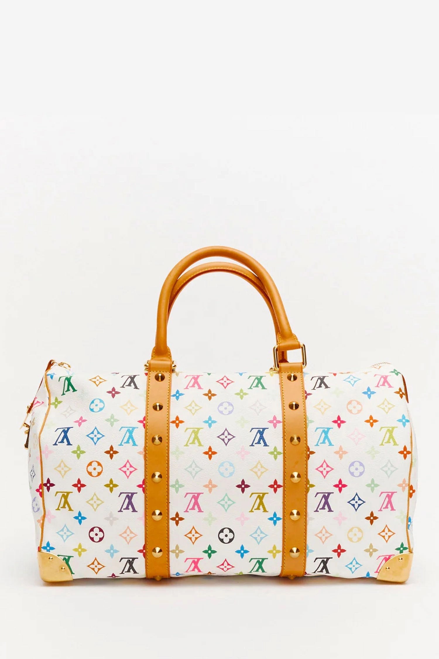 Louis Vuitton x Takashi Murakami White Multicolour Monogram Keepall 45