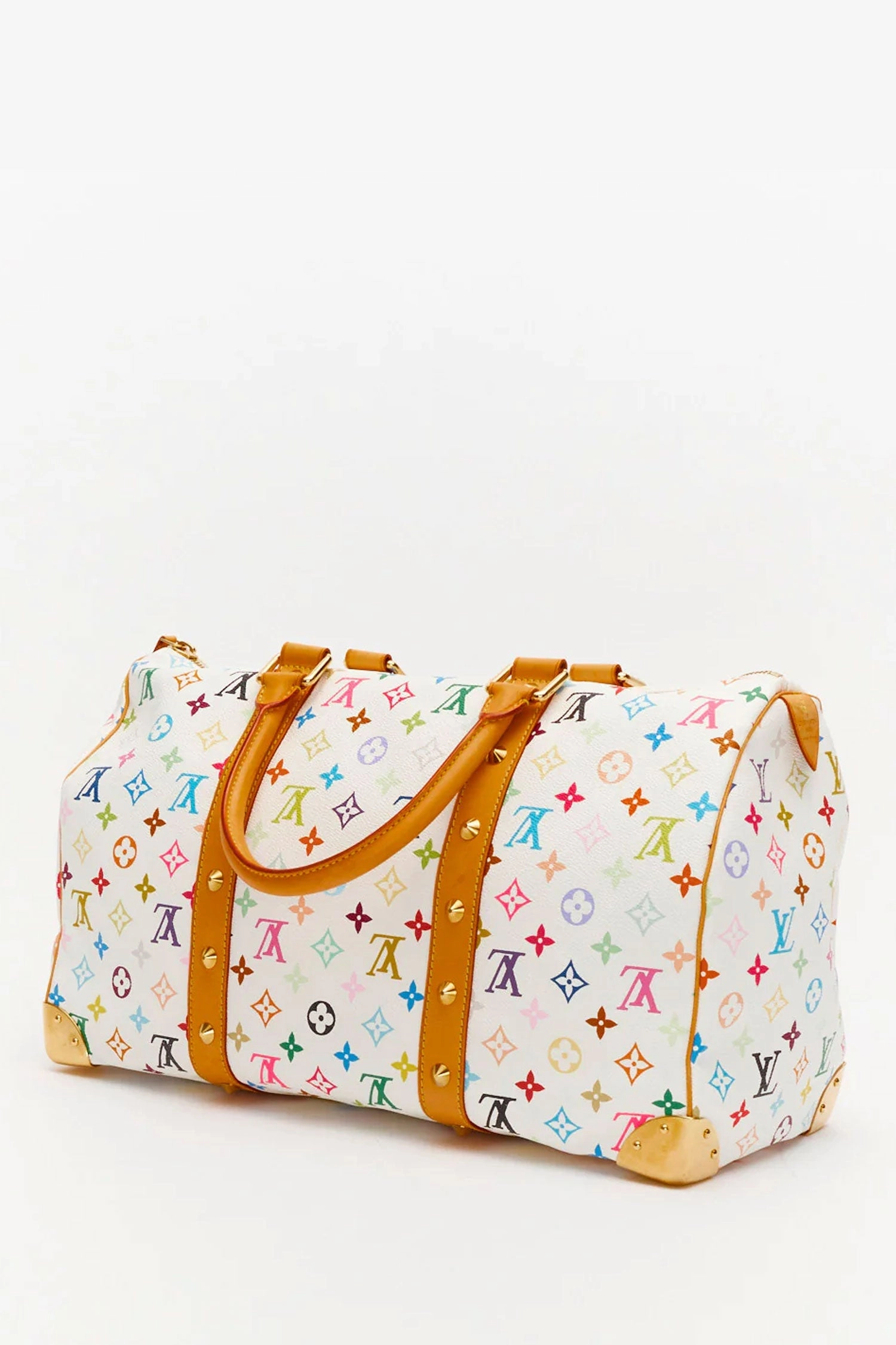 Louis Vuitton x Takashi Murakami White Multicolour Monogram Keepall 45