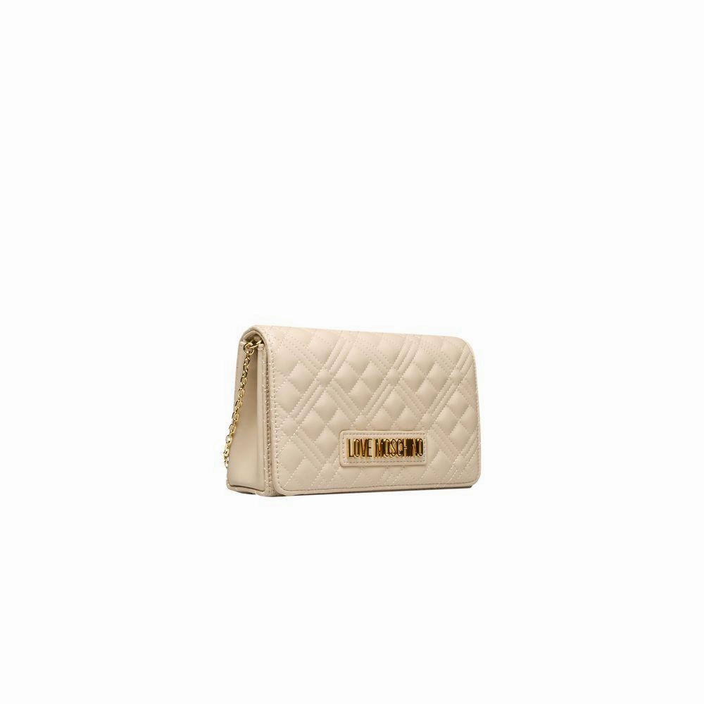 Love Moschino Beige Polyethylene Women Crossbody Bag