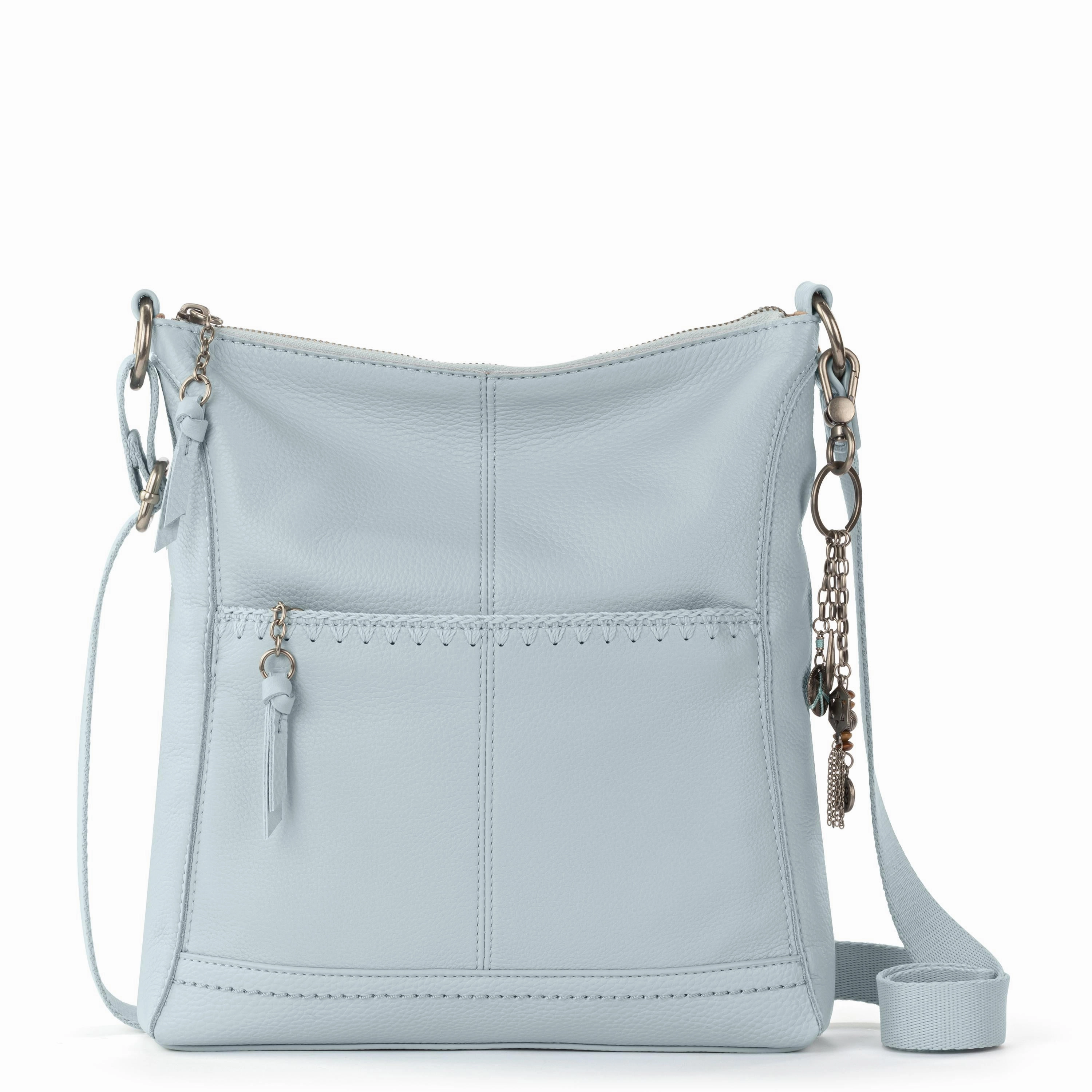 Lucia Crossbody - Leather - Ice Blue Stitch