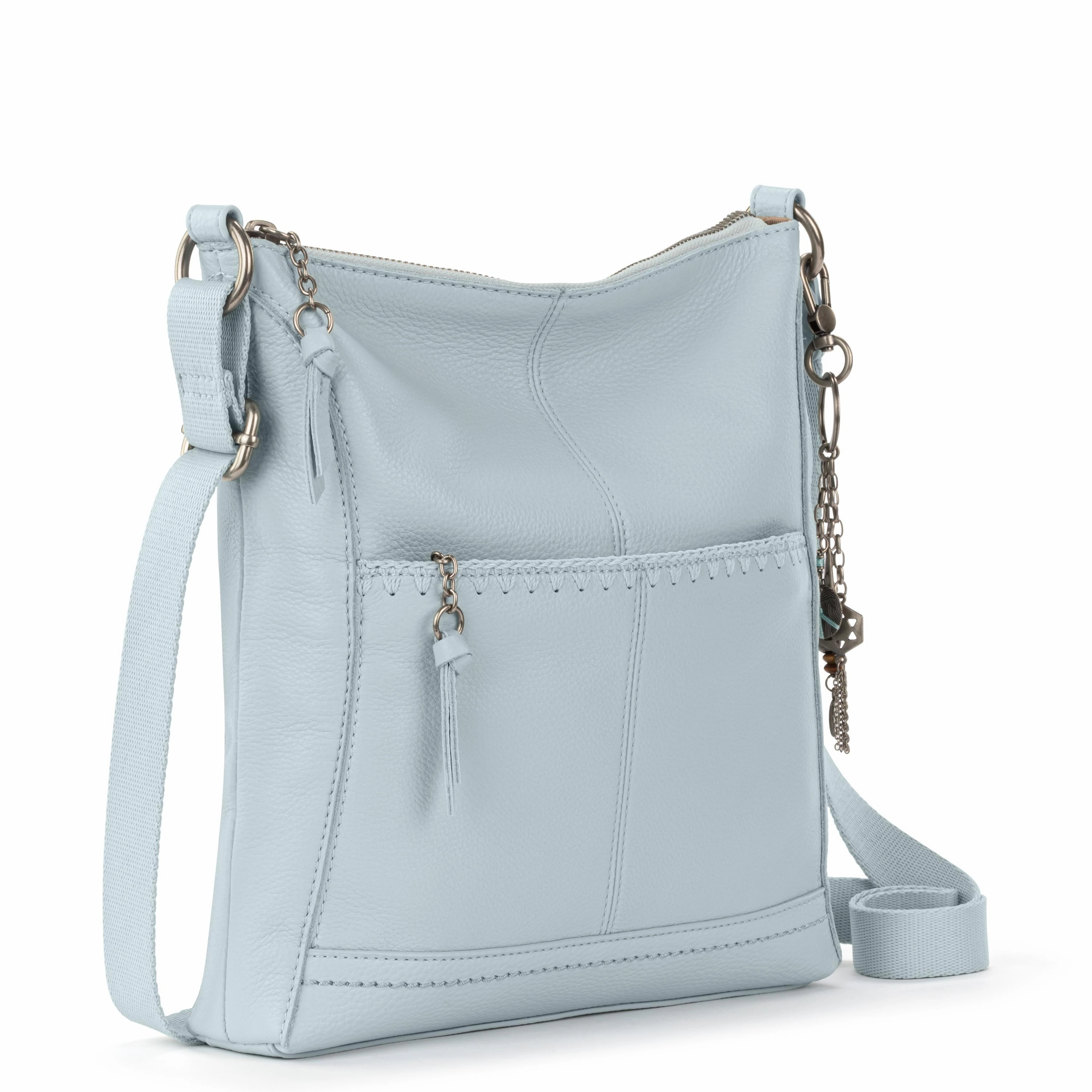 Lucia Crossbody - Leather - Ice Blue Stitch