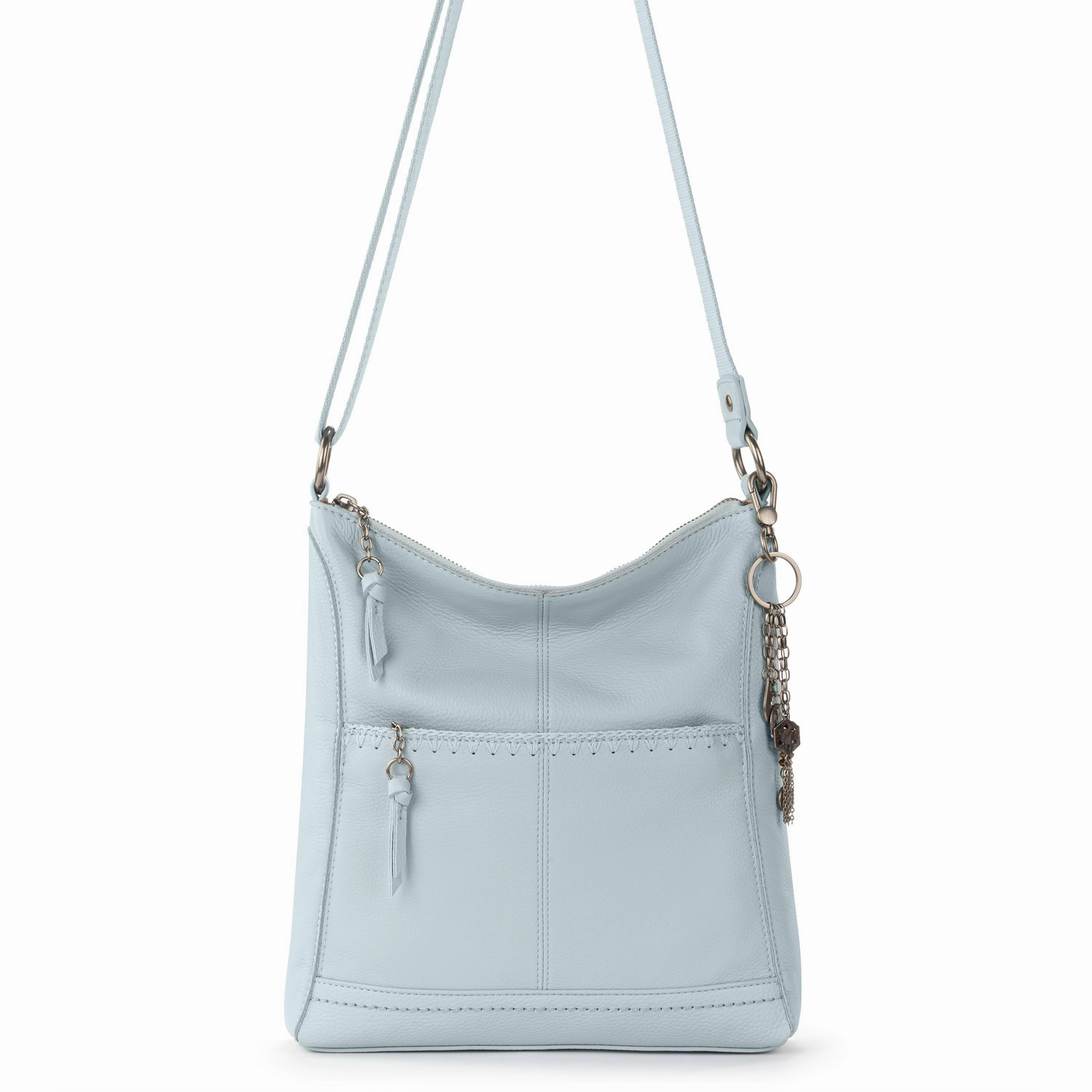 Lucia Crossbody - Leather - Ice Blue Stitch