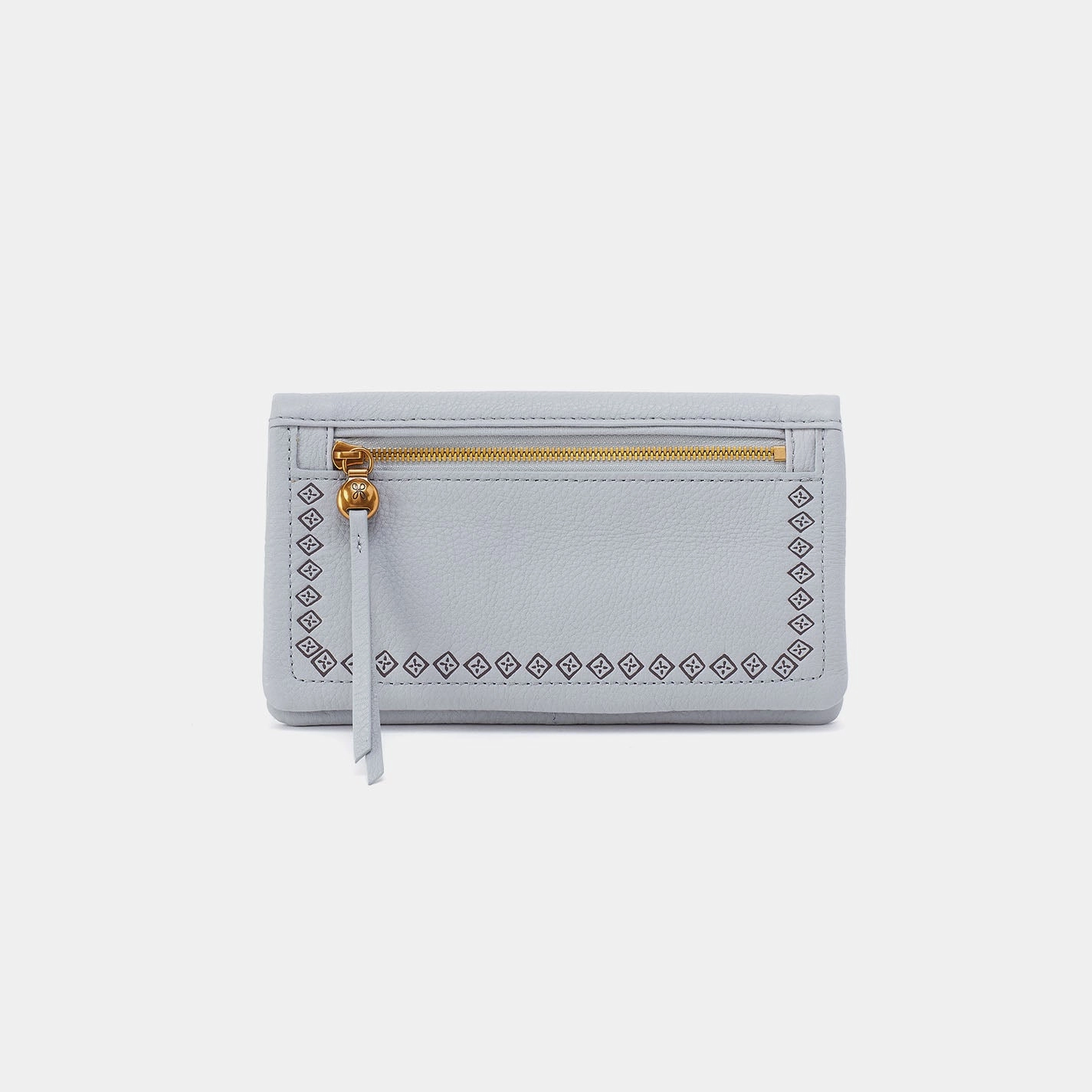 Lumen Continental Wallet In Pebbled Leather - Blue Pearl