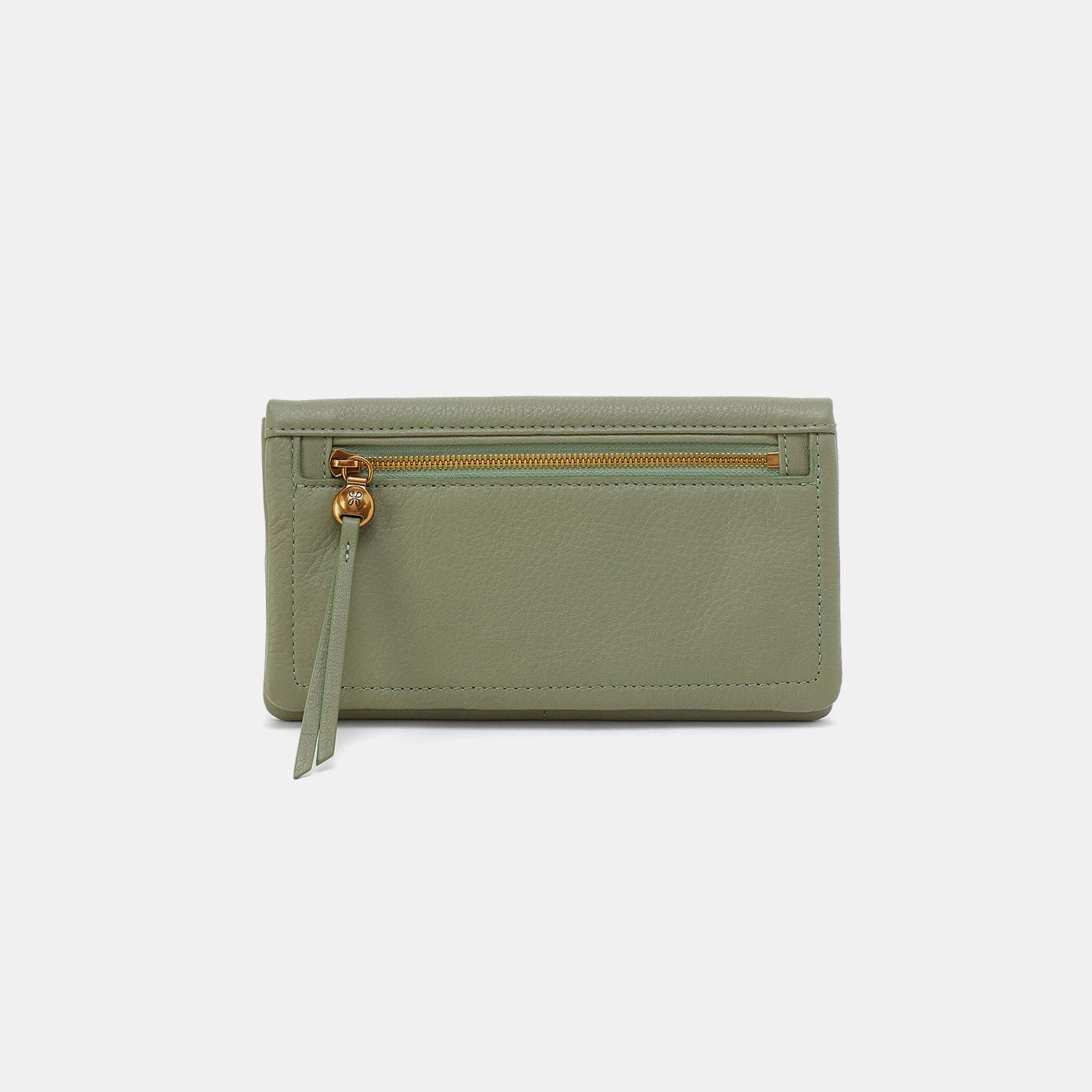 Lumen Continental Wallet In Pebbled Leather - Watercress