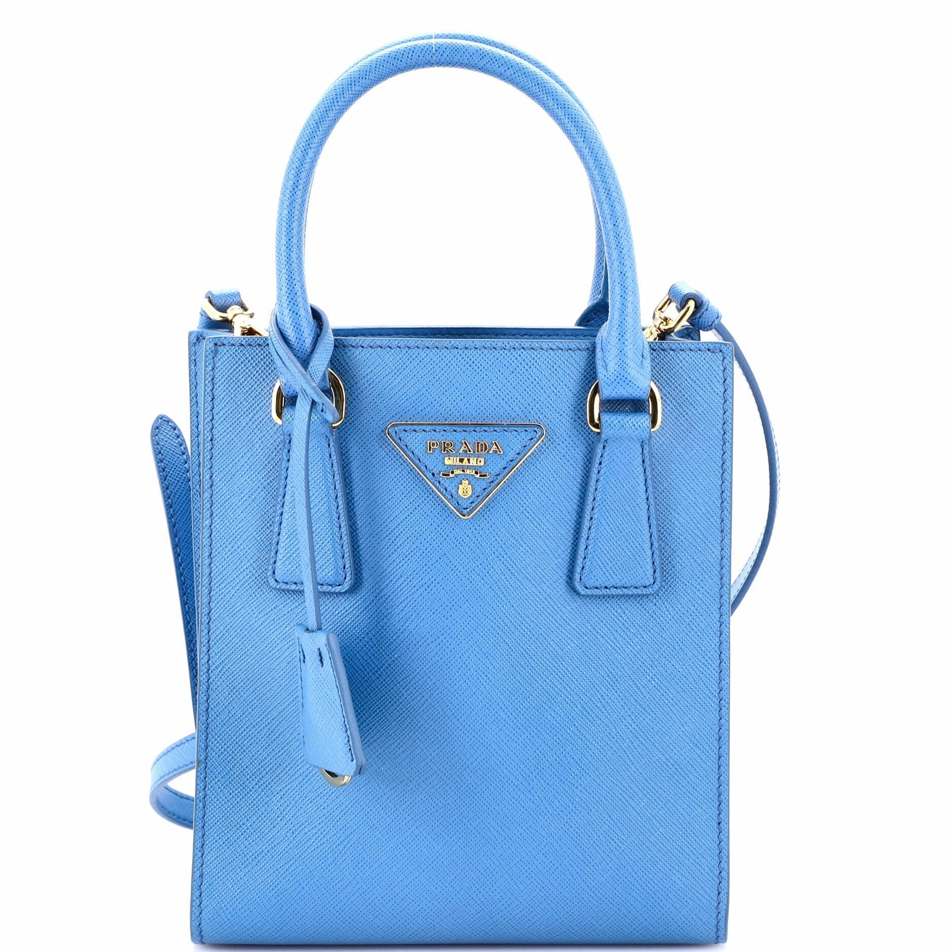 Lux Convertible Shopper Tote Saffiano Leather Mini