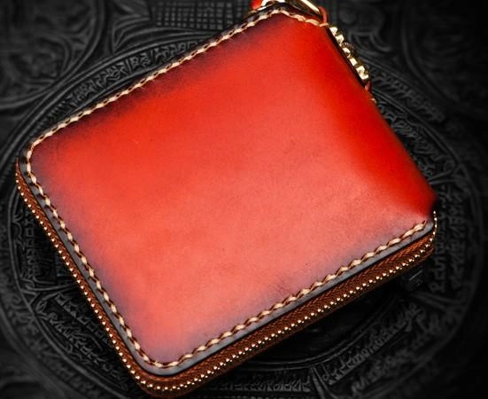Mah???k???la Leather Brown Small Biker Wallet Mens Cool billfold Chain Wallet Trucker Wallet with Chain