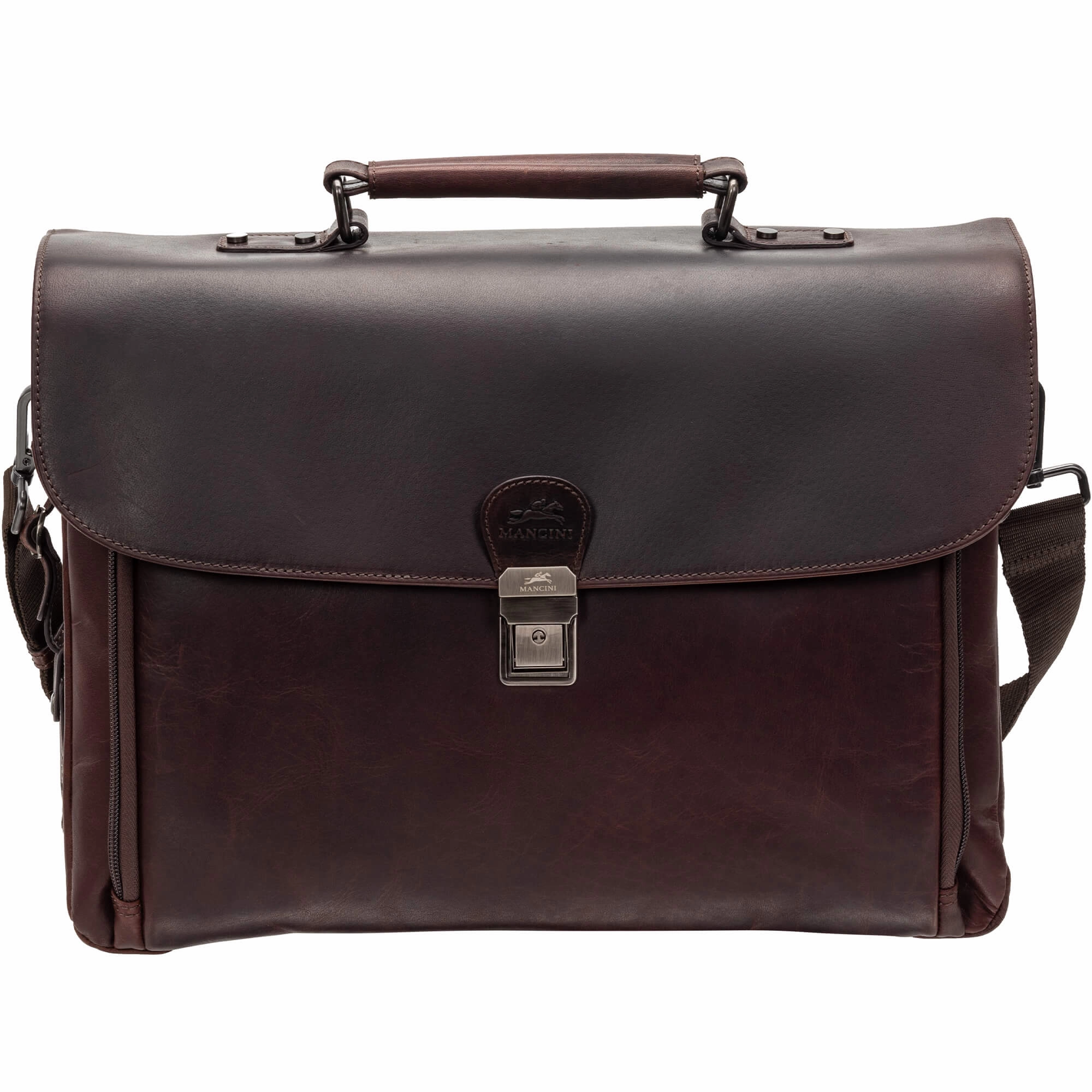 Mancini Buffalo Buffalo Double Compartment Briefcase for 15.6 Laptop