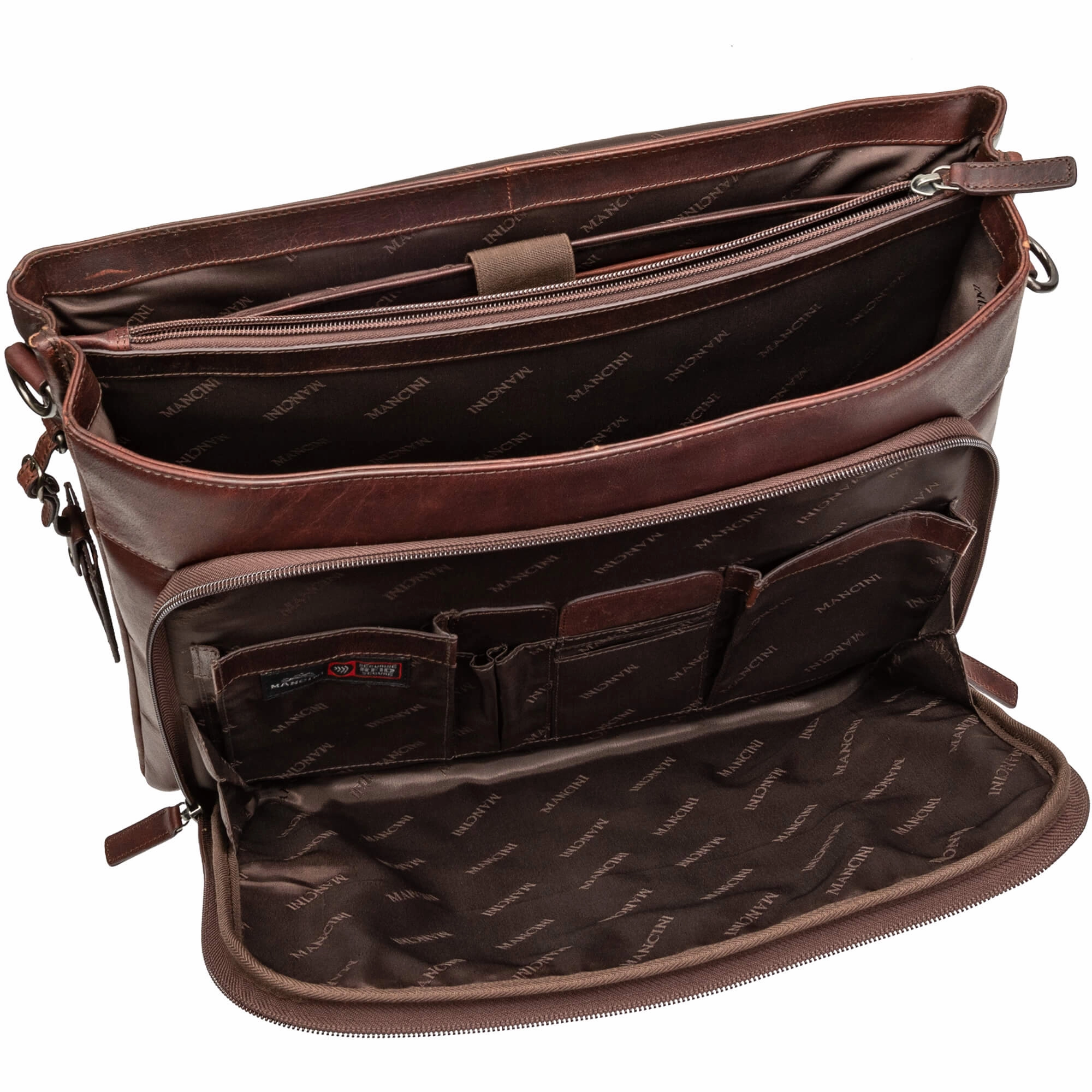 Mancini Buffalo Buffalo Double Compartment Briefcase for 15.6 Laptop