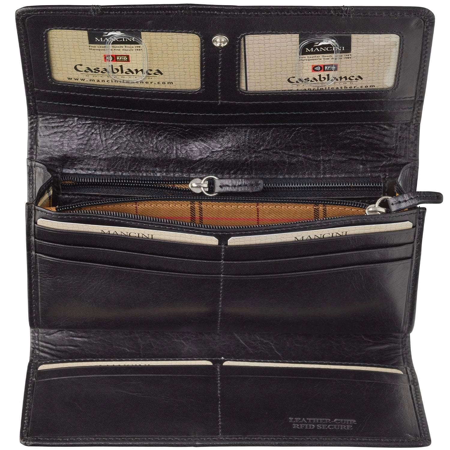Mancini CASABLANCA Ladies' RFID Secure Trifold Wallet