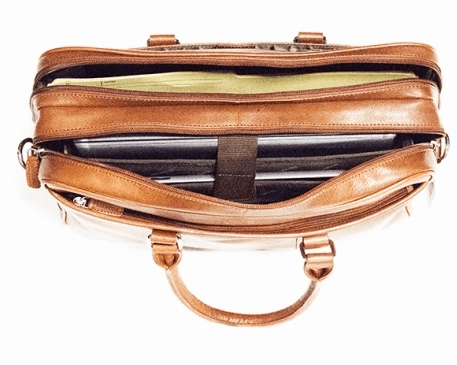 Mancini Double Compartment Laptop Briefcase