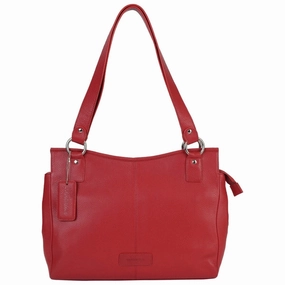 Mancini Kelsea Leather Shoulder Bag Red