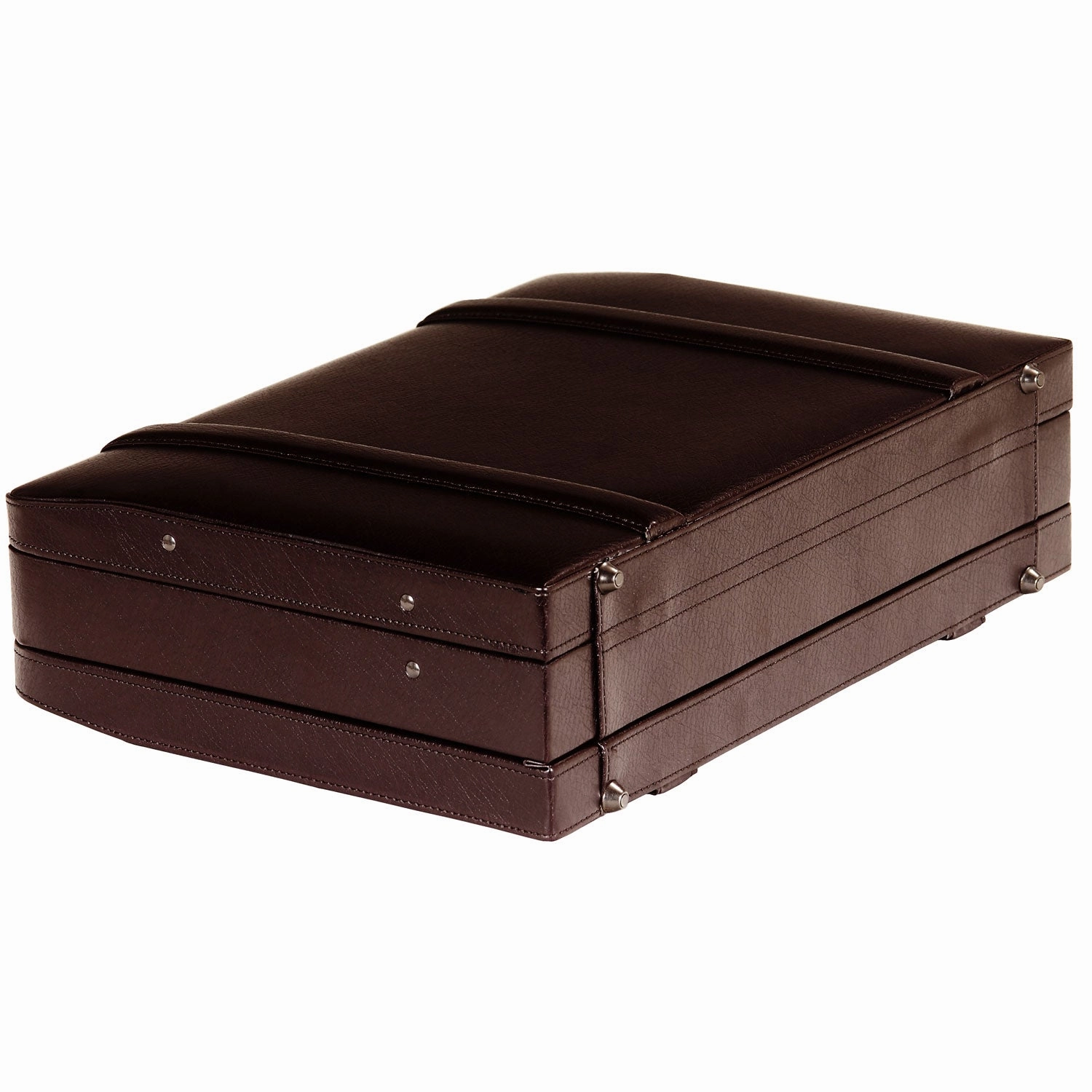Mancini Leather Expandable Attache Case Burgundy