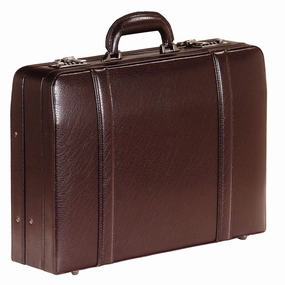Mancini Leather Expandable Attache Case Burgundy