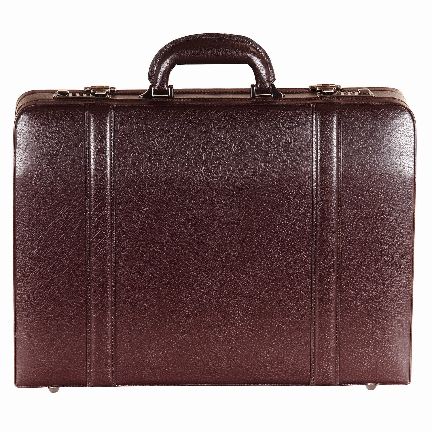 Mancini Leather Expandable Attache Case Burgundy
