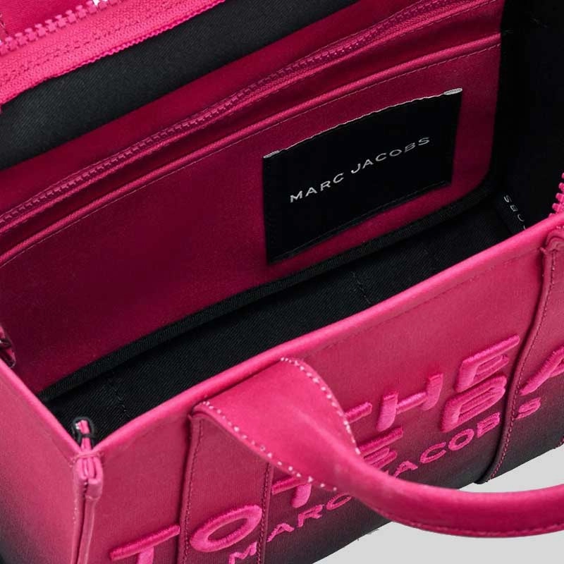 MARC JACOBS The Ombre Coated Canvas Small Tote Bag Black/Hot Pink 2P4HTT051H03
