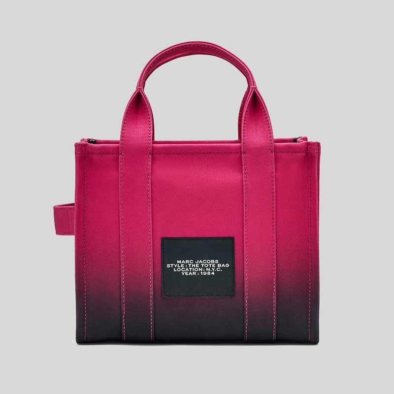 MARC JACOBS The Ombre Coated Canvas Small Tote Bag Black/Hot Pink 2P4HTT051H03