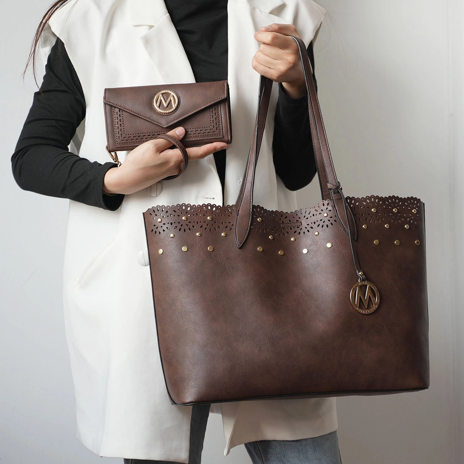 Mariahna 3-Piece Set  Shopper Tote Bag, Crossbody Purse, and Matching Wallet for Women Set by Mia K