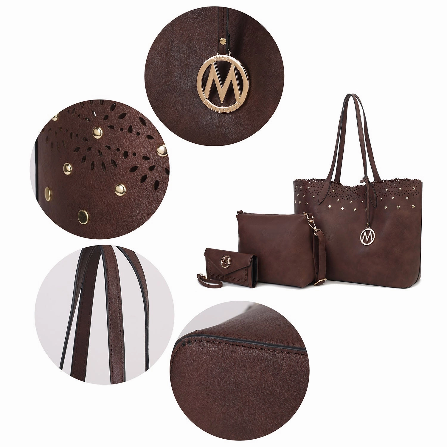 Mariahna 3-Piece Set  Shopper Tote Bag, Crossbody Purse, and Matching Wallet for Women Set by Mia K
