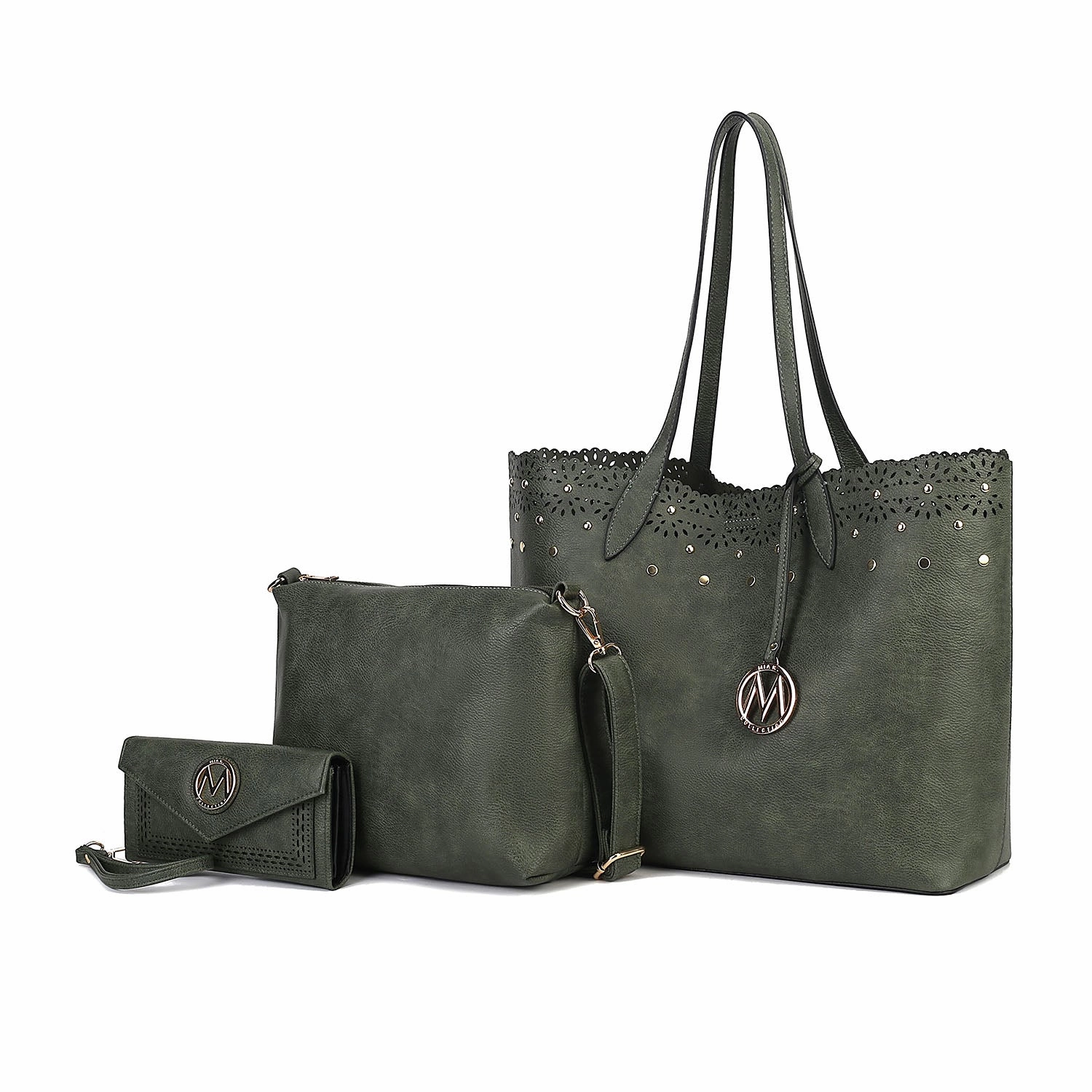 Mariahna 3-Piece Set  Shopper Tote Bag, Crossbody Purse, and Matching Wallet for Women Set by Mia K