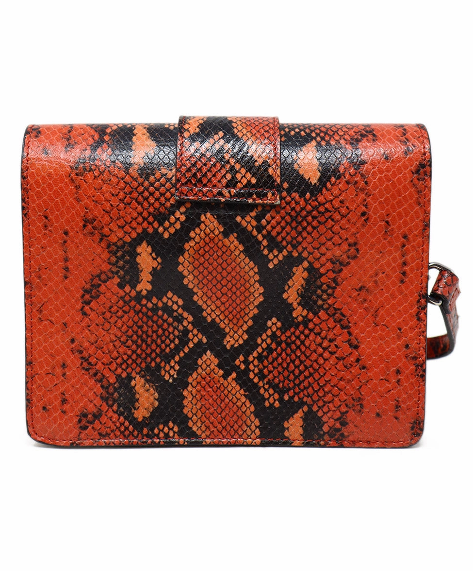 Mario Valentino Red & Black Snake Print Crossbody