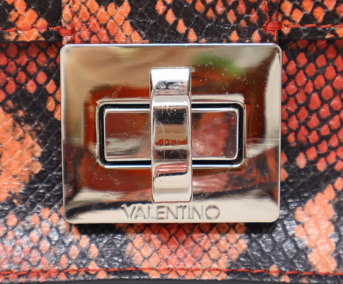 Mario Valentino Red & Black Snake Print Crossbody