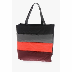 Marni Color Block Leather and Fabric Tote Women's Bag