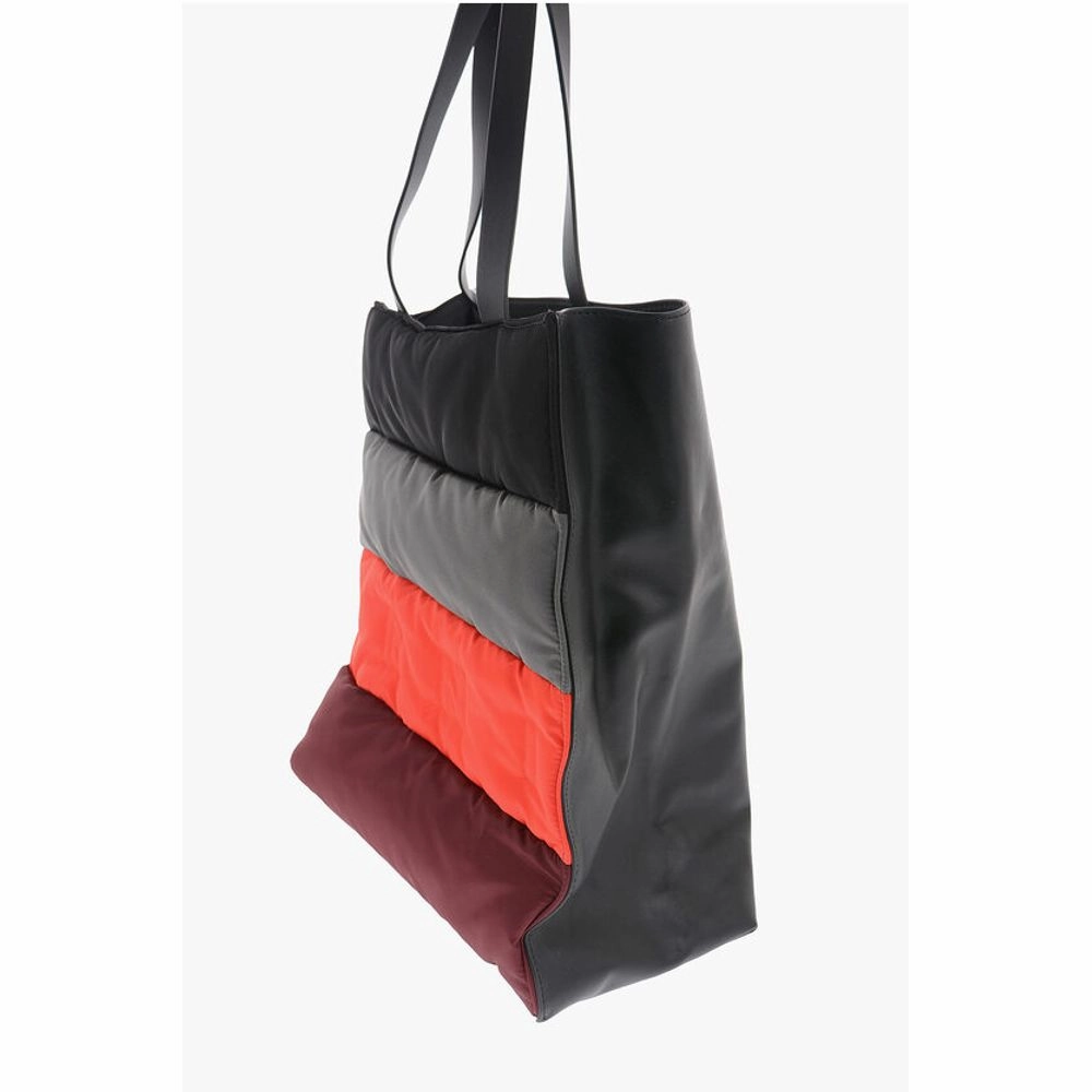 Marni Color Block Leather and Fabric Tote Women's Bag