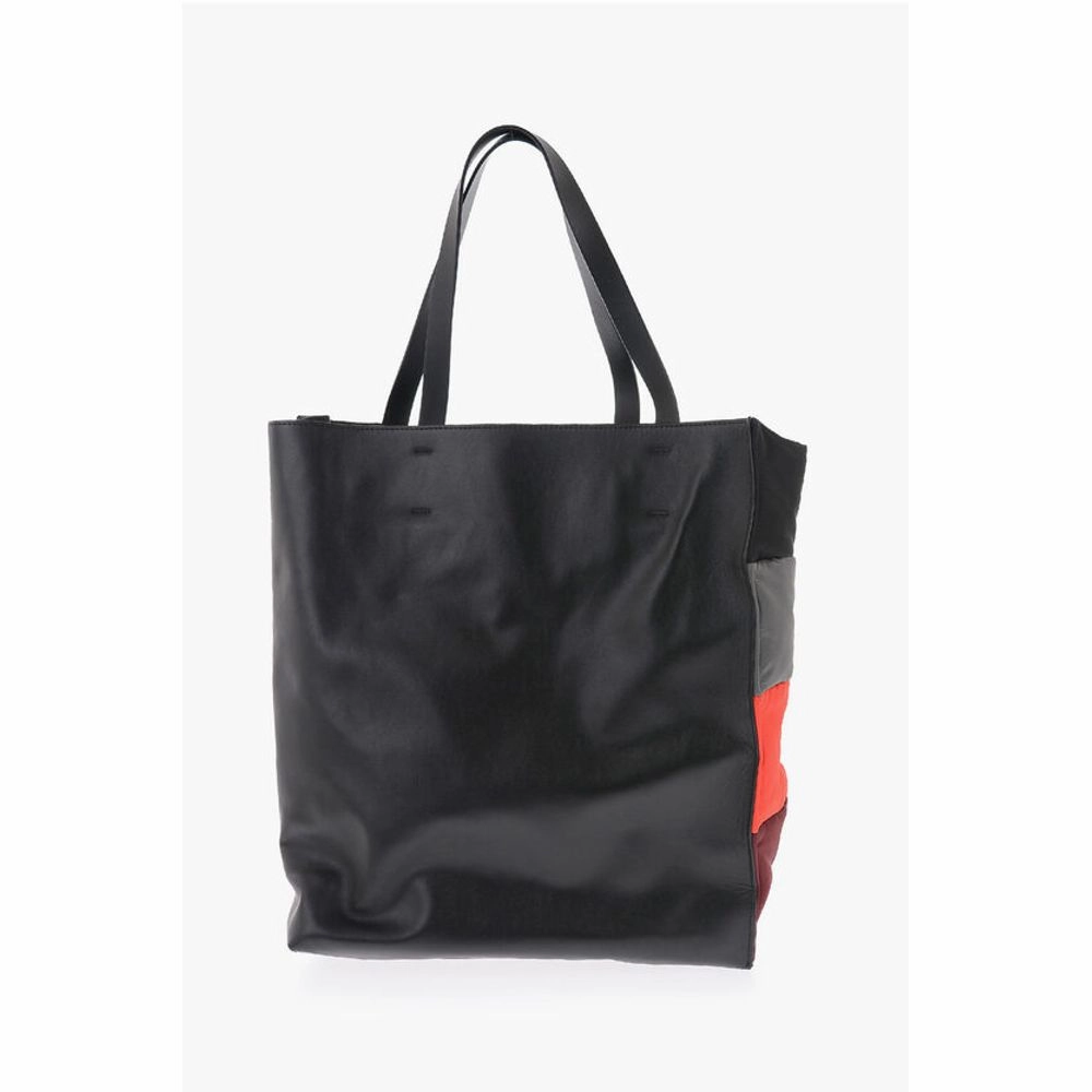 Marni Color Block Leather and Fabric Tote Women's Bag