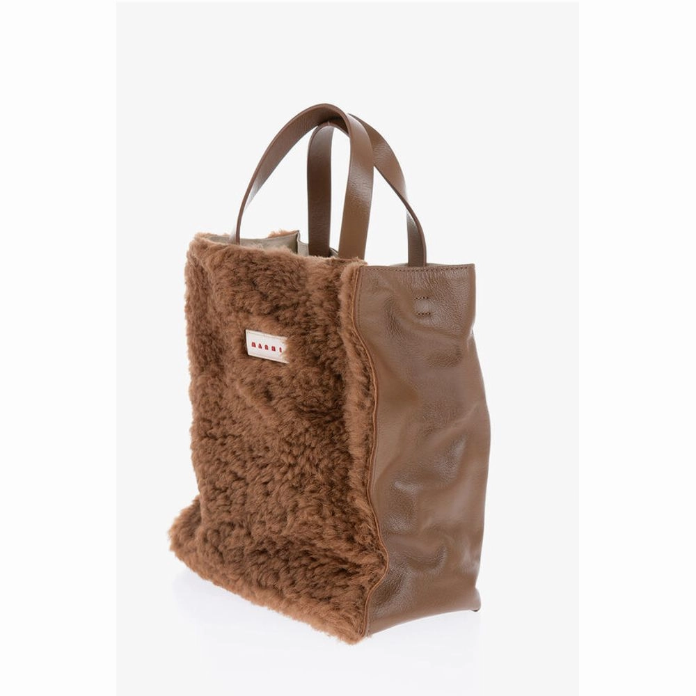 Marni Shearling Detailing MUSEO Mini Tote Women's Bag