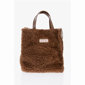 Marni Shearling Detailing MUSEO Mini Tote Women's Bag
