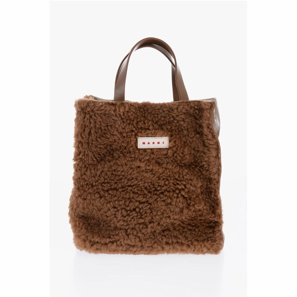 Marni Shearling Detailing MUSEO Mini Tote Women's Bag