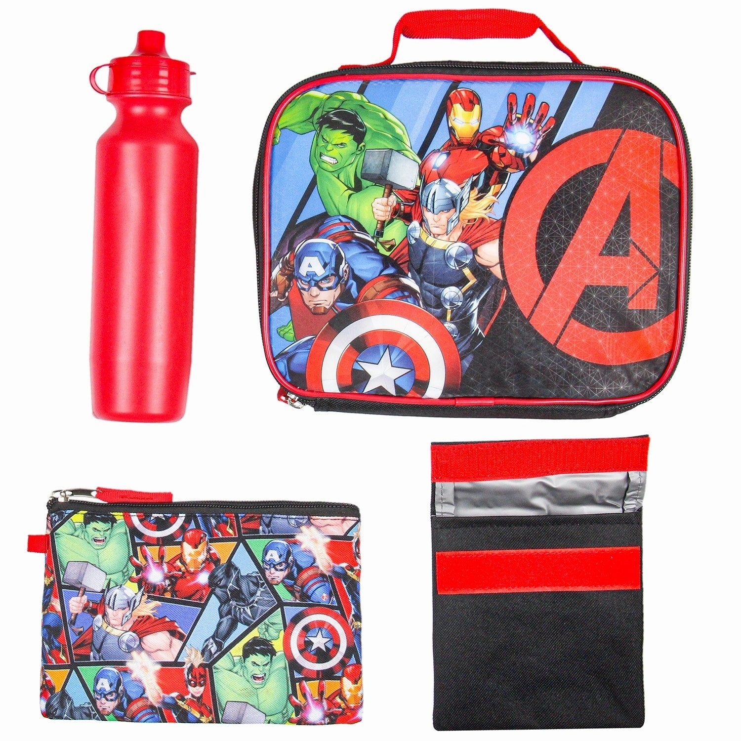 Marvel Avengers Superhero 5-Piece Backpack Lunch Tote Set - One Size