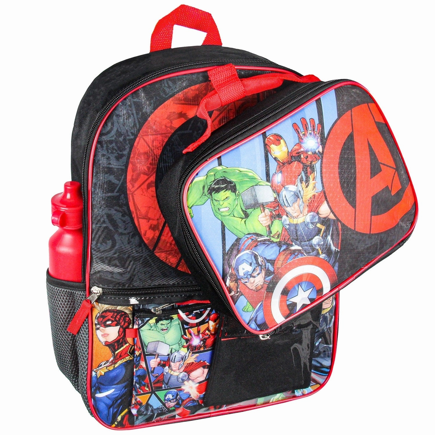 Marvel Avengers Superhero 5-Piece Backpack Lunch Tote Set - One Size