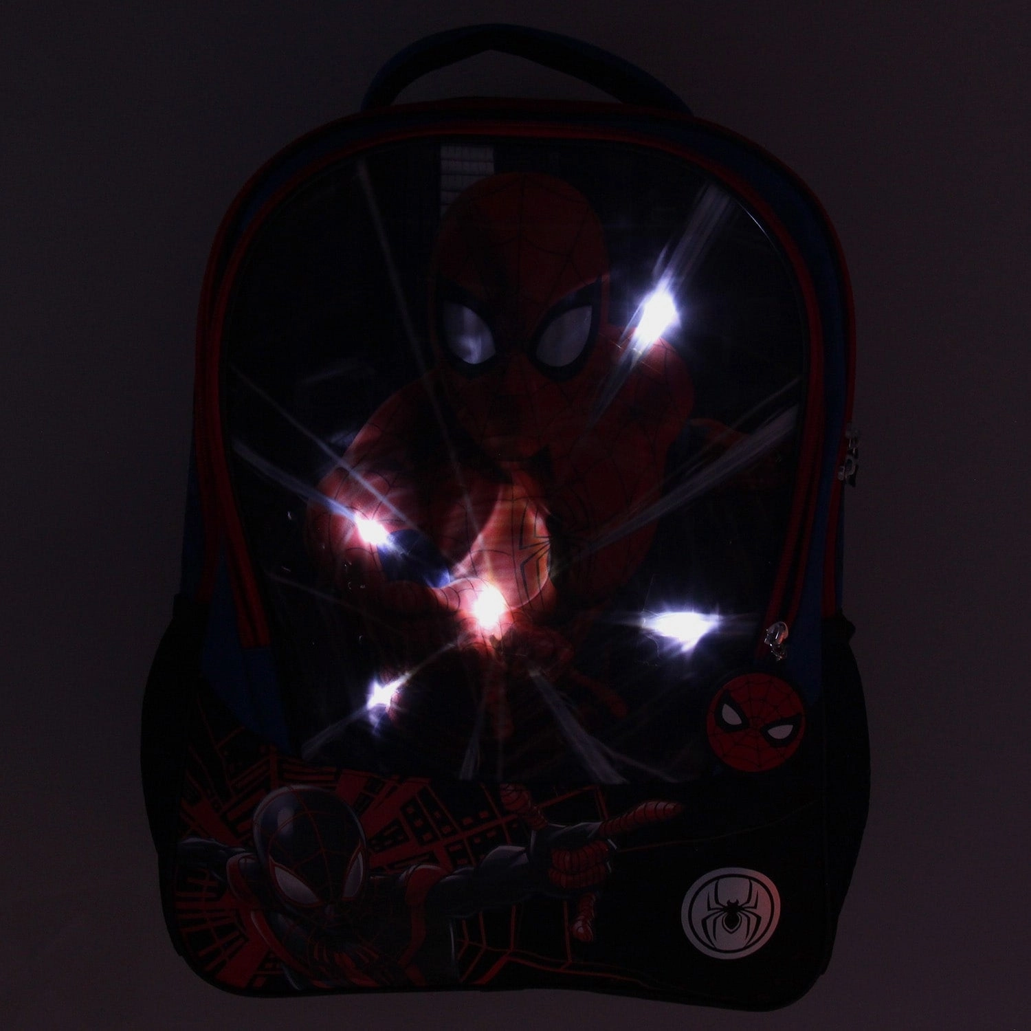 Marvel Spiderman And Miles Morales Light-Up Web Slinger 16" Travel Backpack Book Bag - One Size