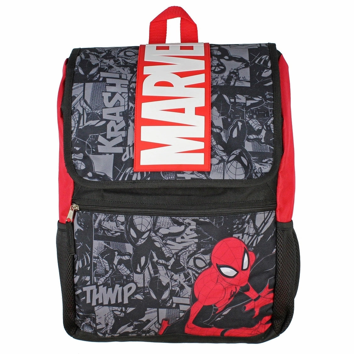 Marvel Spiderman Backpack Front Flap Compartment Travel Laptop Backpack With 3D Molded Marvel Logo