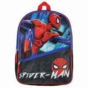 Marvel Spiderman Web Shooting Stance 16" Two Panel School Travel Backpack - One Size Fits Most
