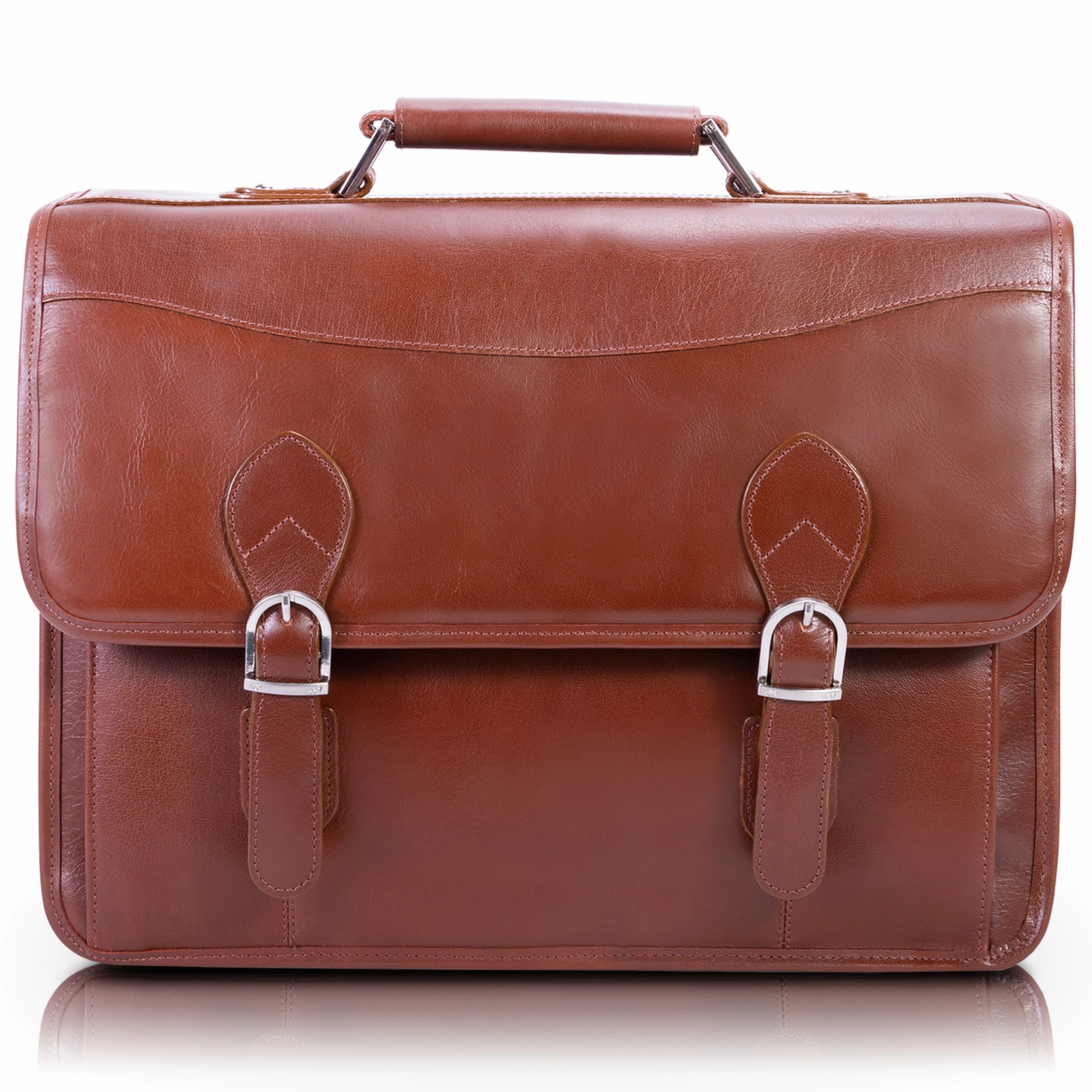 McKlein USA Belvedere 15.4" Leather Double Compartment Laptop Briefcase