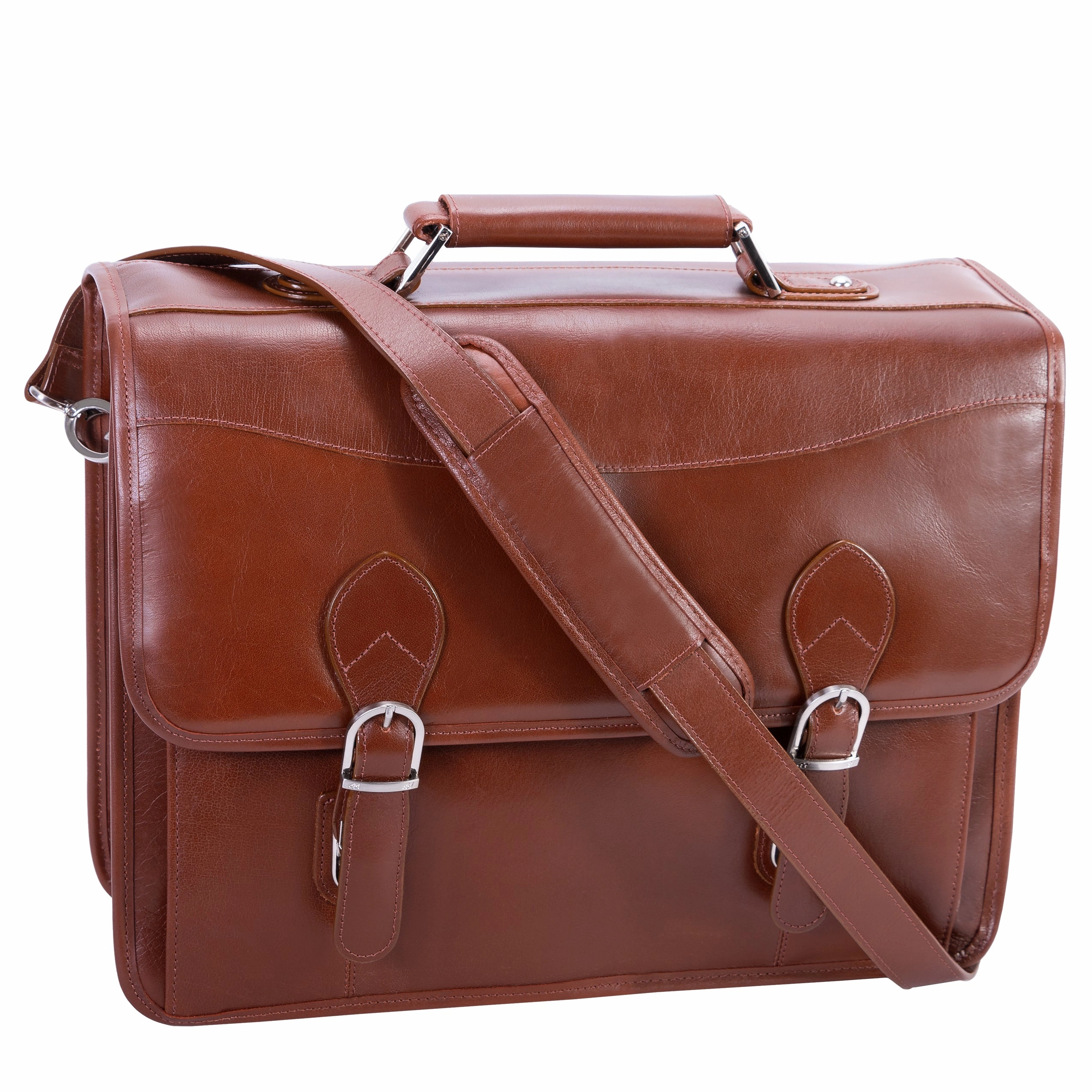 McKlein USA Belvedere 15.4" Leather Double Compartment Laptop Briefcase