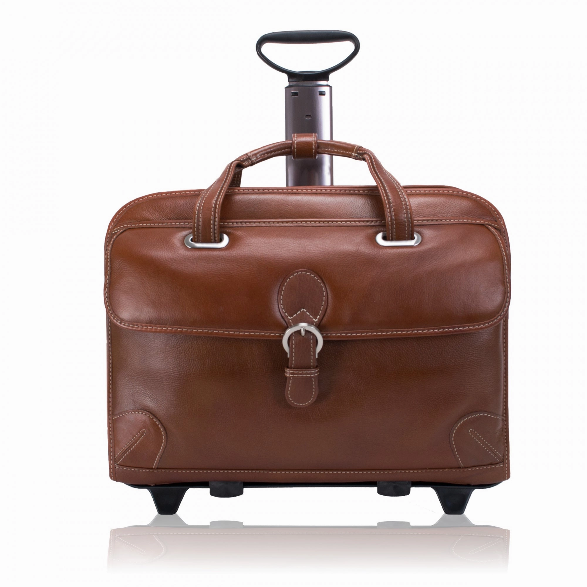 McKlein USA Carugetto 15.4" Leather Wheeled Laptop Briefcase