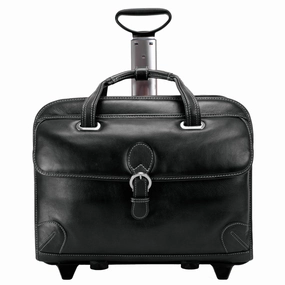 McKlein USA Carugetto 15.4" Leather Wheeled Laptop Briefcase