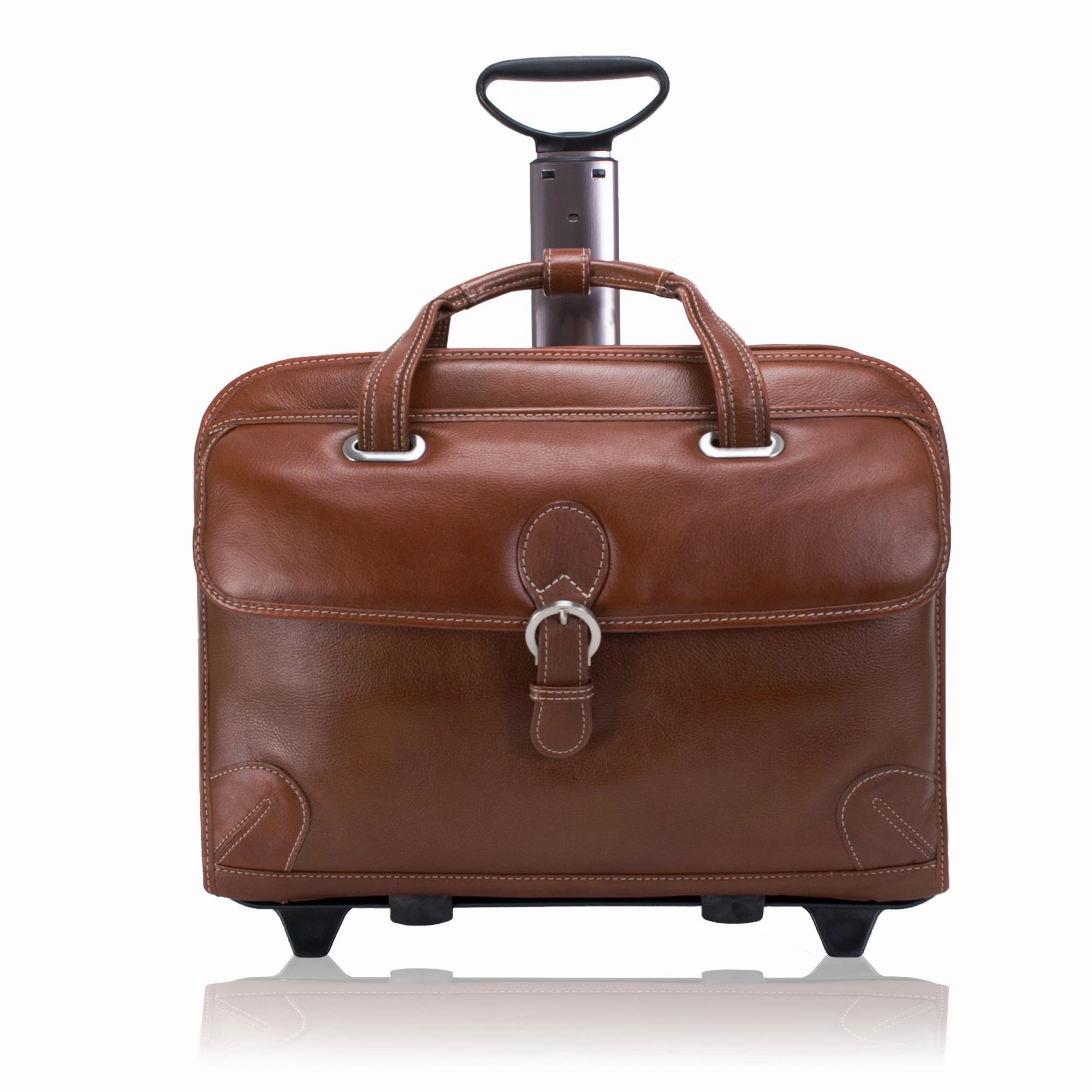 McKlein USA Carugetto 15.4" Leather Wheeled Laptop Briefcase