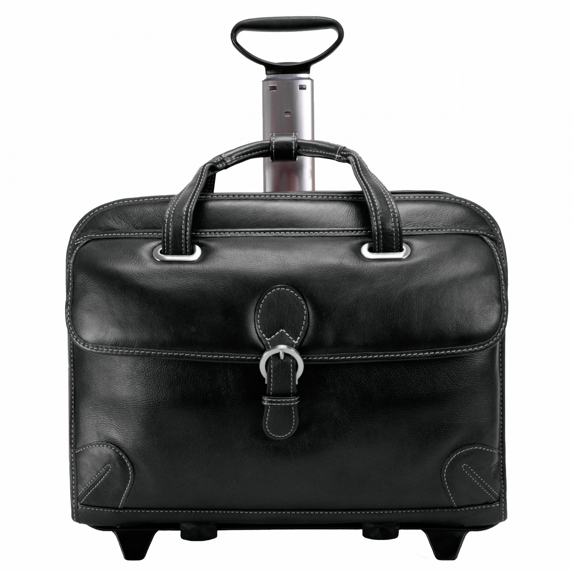 McKlein USA Carugetto 15.4" Leather Wheeled Laptop Briefcase