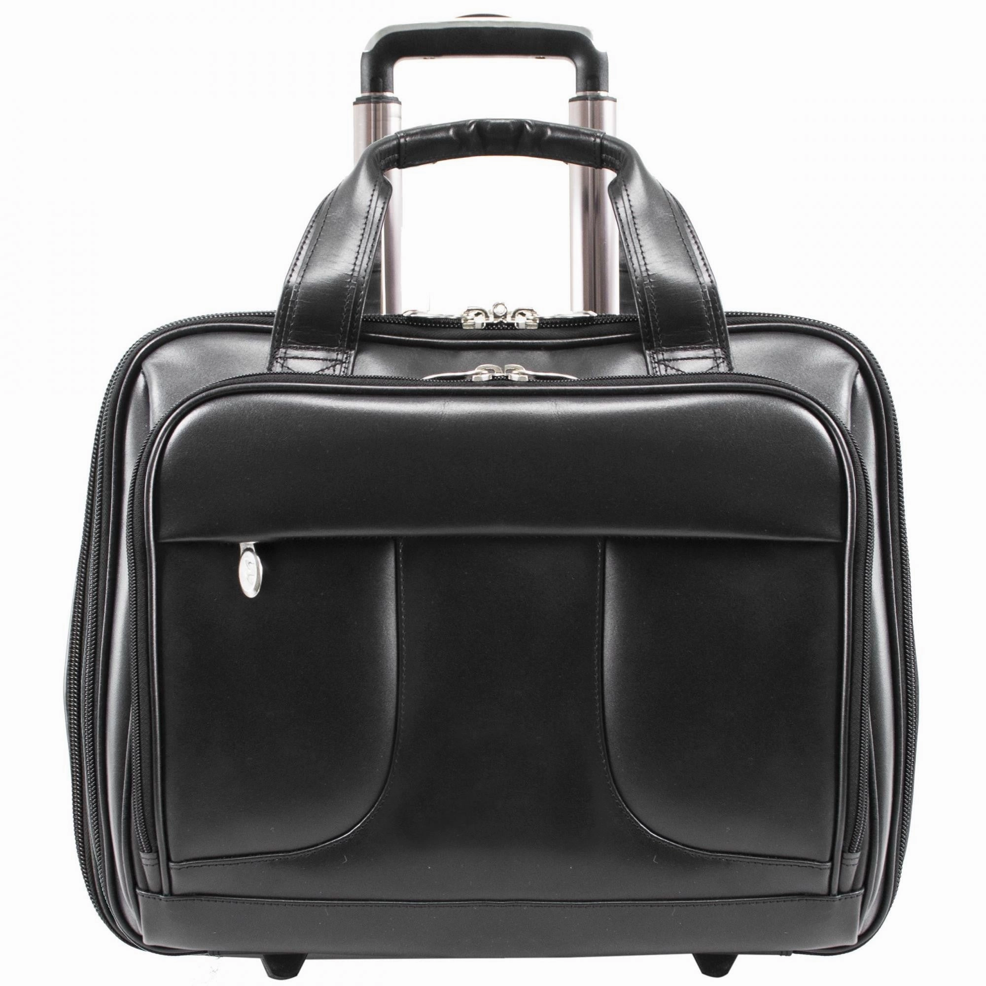McKlein USA Chelsea 15.6" Leather Wheeled Overnight Laptop Briefcase