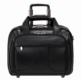 McKlein USA Chicago 15.6" Leather Wheeled Laptop with Removable Briefcase