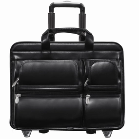 McKlein USA Clinton 17" Leather Wheeled Laptop Briefcase