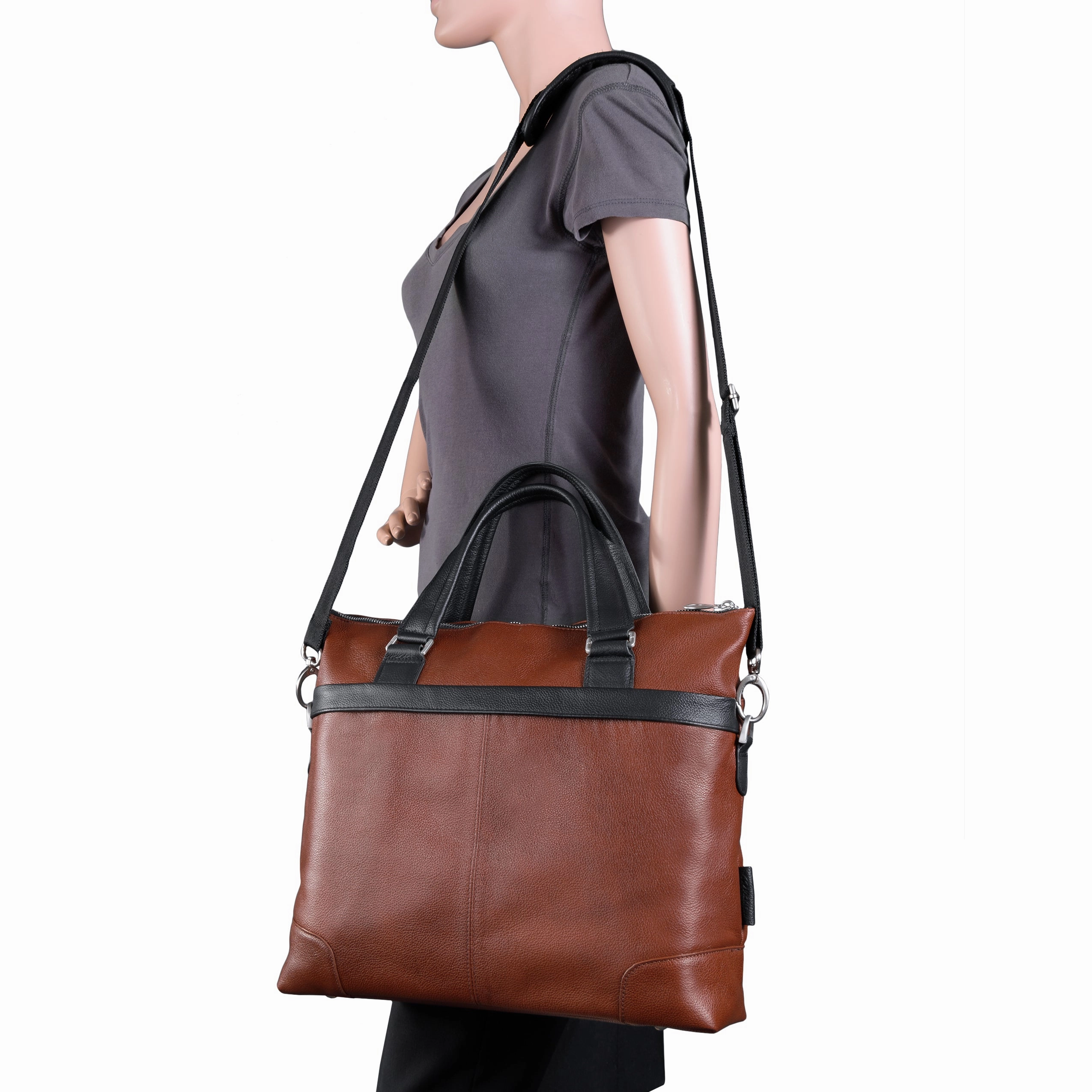 McKlein USA Eastward 15" Leather Two-Tone Laptop & Tablet Briefcase