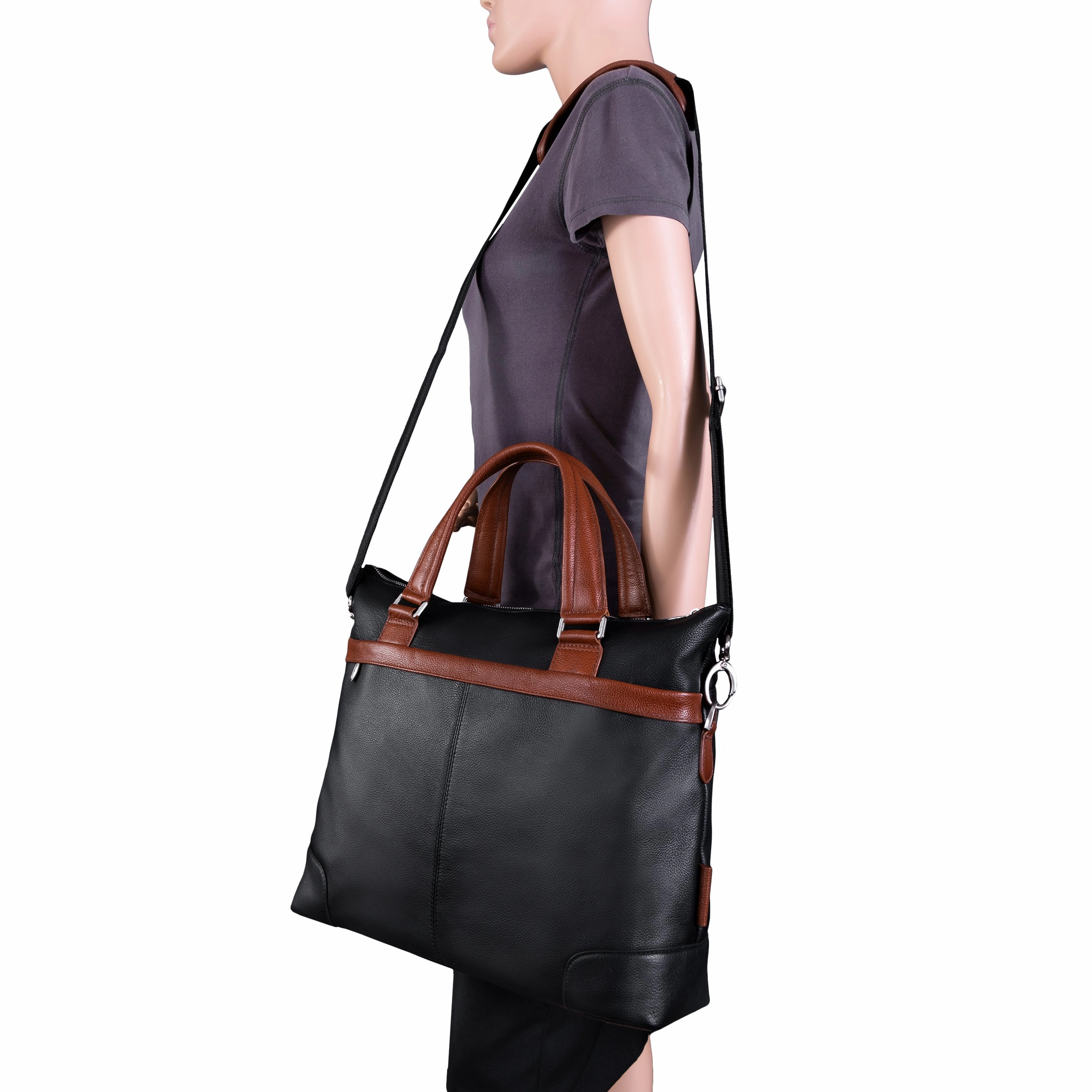 McKlein USA Eastward 15" Leather Two-Tone Laptop & Tablet Briefcase