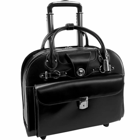 McKlein USA Edgebrook 15.4" Leather Wheeled Ladies' Laptop Briefcase