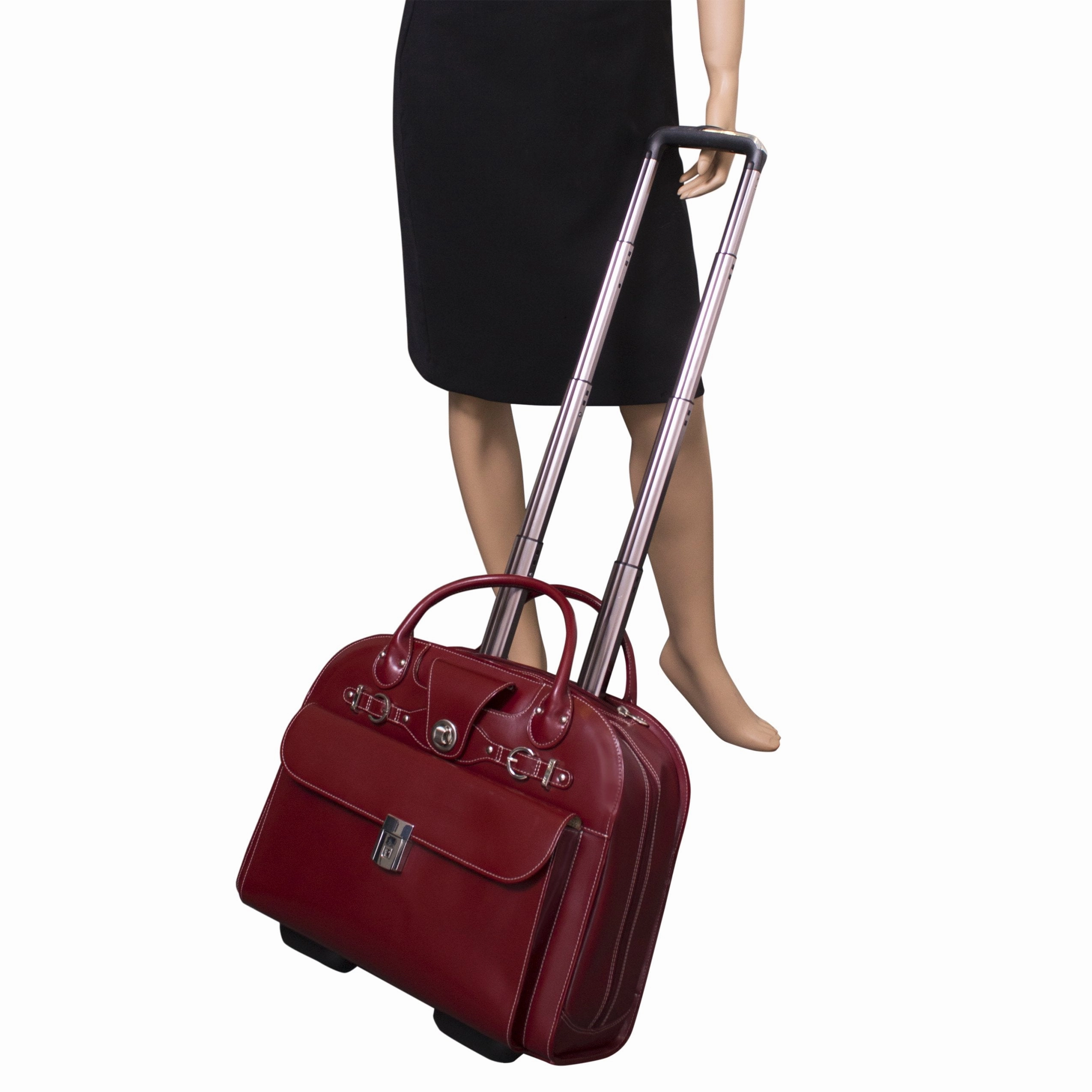 McKlein USA Edgebrook 15.4" Leather Wheeled Ladies' Laptop Briefcase