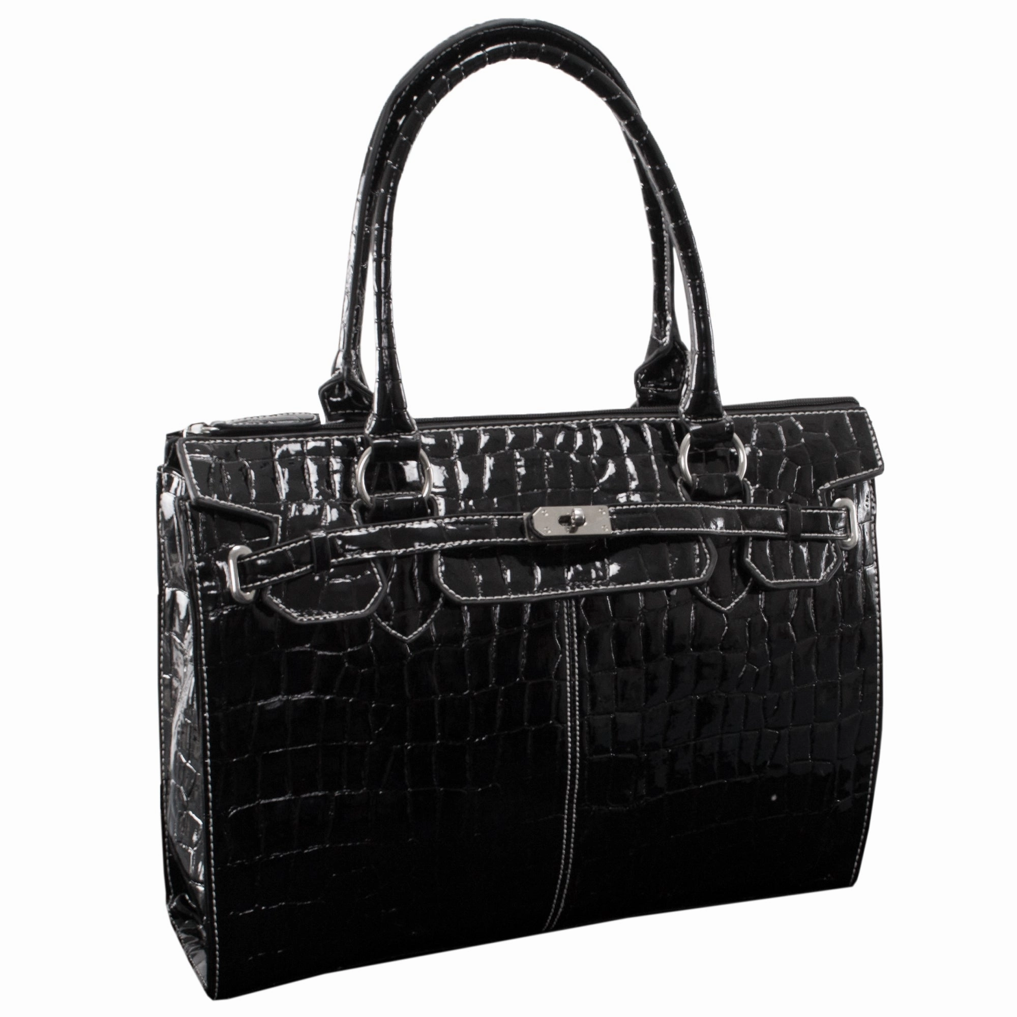 McKlein USA Francesca 14.1" Faux Patent Croco Leather Ladies' Laptop Briefcase